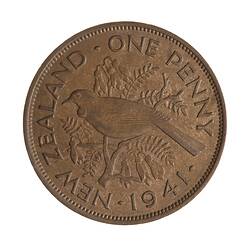 Coin - 1 Penny, New Zealand, 1941