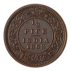 Proof Coin - 1/2 Pice, India, 1862
