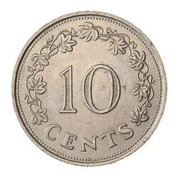 Coin - 10 Cents, Malta, 1972