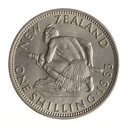 Coin - 1 Shilling, New Zealand, 1963