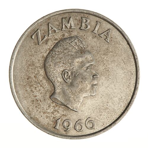 Coin - 1 Shilling, Zambia, 1966