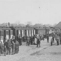 Digital Photograph - Polish Displaced Persons at Train Station, Salzgitter Region, Germany, 1945