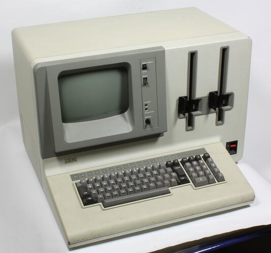 IBM Personal Computer with attached keyboard.
