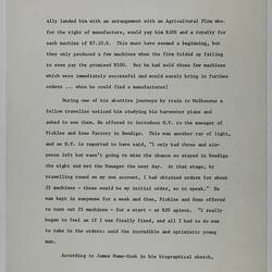 Manuscript - Marjory McKay, 'Cecil McKay, It Wasn't All Sunshine', circa 1974