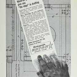Advertisement on top of a drawing.