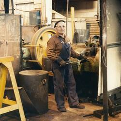 Digital Photograph - Salvatore Mazzarino at Newport Rail Yard, Victoria, 1980-1984