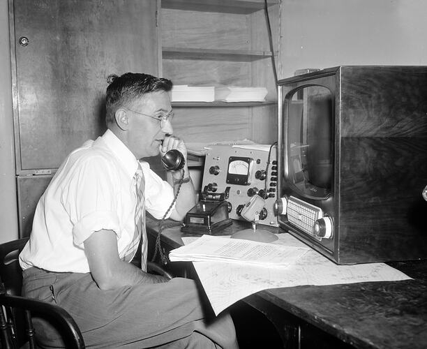 Man Using a Telephone, Melbourne, Victoria, 1957