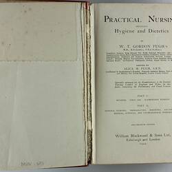 Book - 'Practical Nursing Including Hygiene & Dietetics', London, 1944