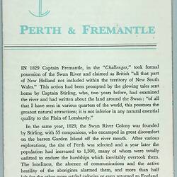 Leaflet - 'P&O Orient Lines, Perth & Fremantle', England, Jul 1961