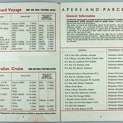 Leaflet - 'Postal Information P&O Orient Lines Stratheden'