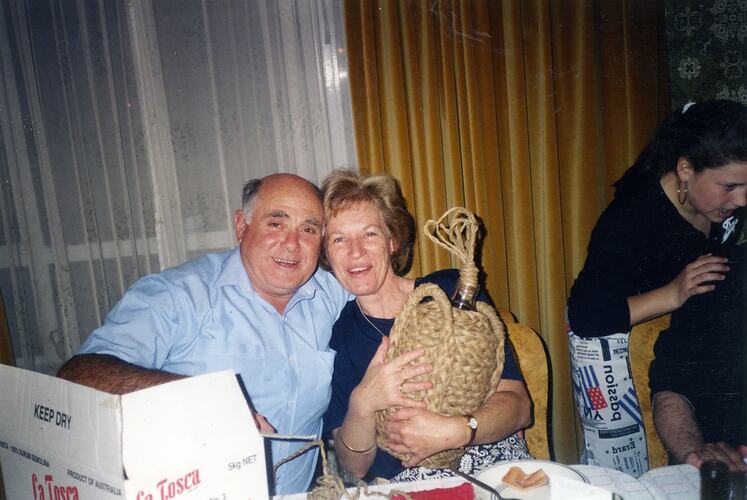 D'Aprano Relatives Receiving Basket Weaving Gift, Melbourne, circa 1990