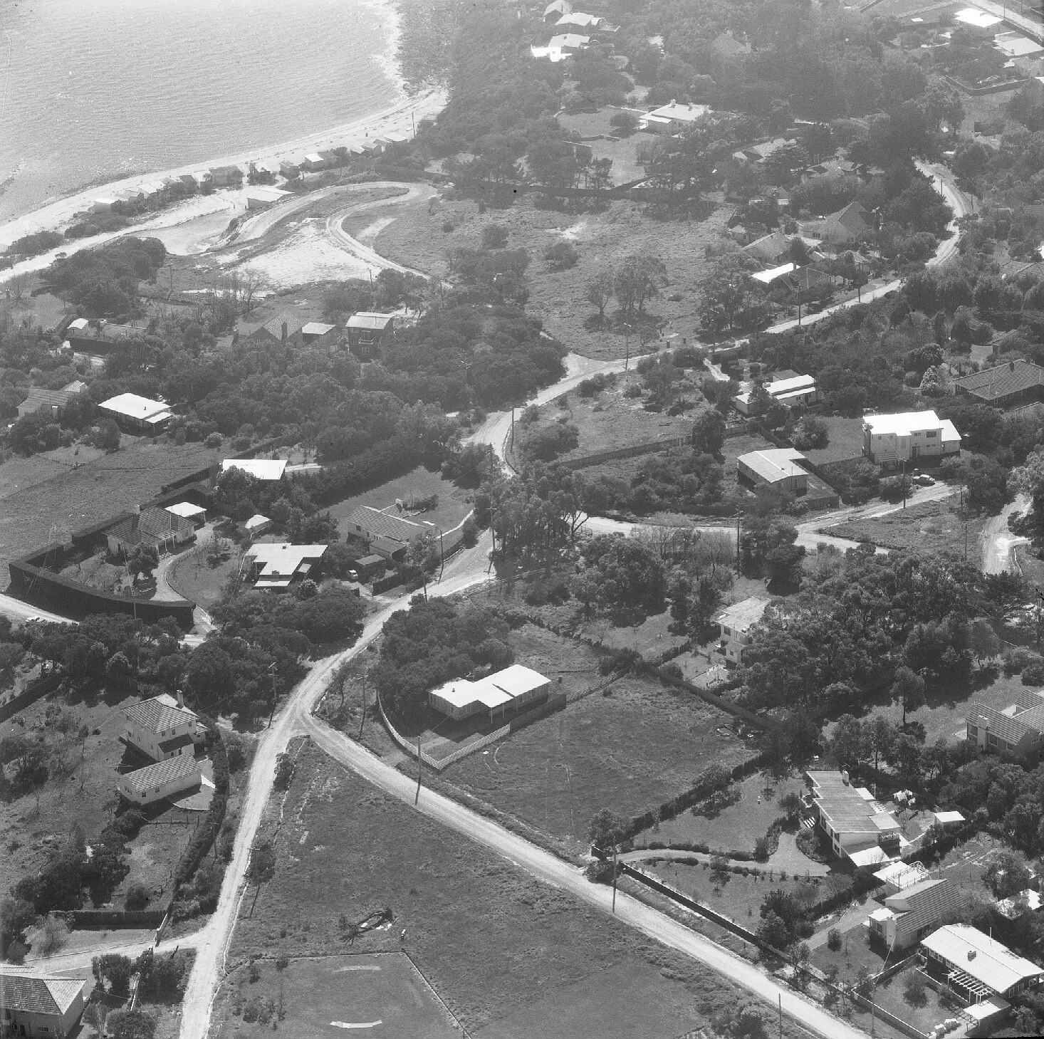 Negative Aerial View of Frankston, Victoria, 31 Aug 1961