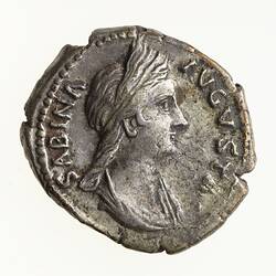 Coin - Denarius, Emperor Hadrian for Sabina, Ancient Roman Empire, 128-137 AD