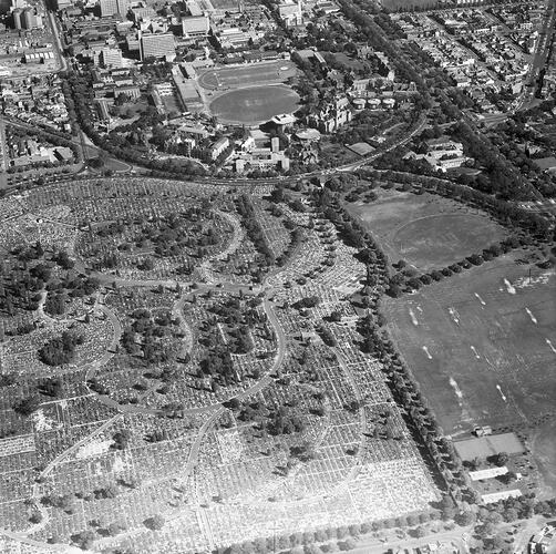 Negative - Aerial View of Carlton, circa 1973