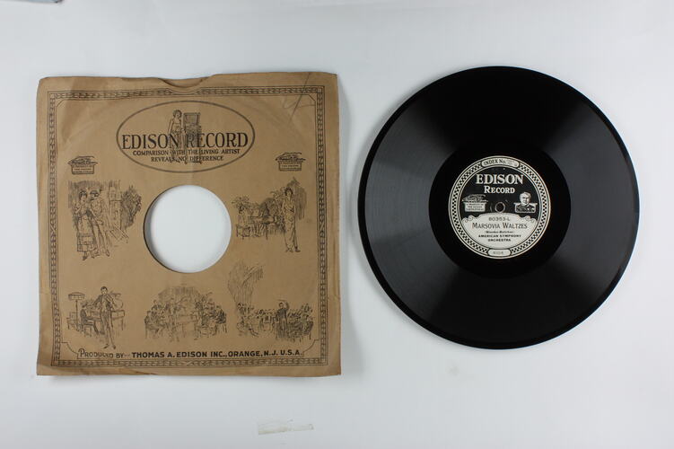 Disc Recording - Edison, Double-Sided, 'Marsovia Waltzes' & 'Faust Waltz', circa 1918