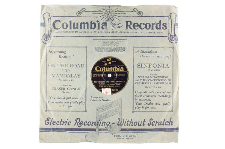 Disc Recording - Columbia, Double-Sided, 'The Vagabond King', Part 1 and Part 2, Date Unknown