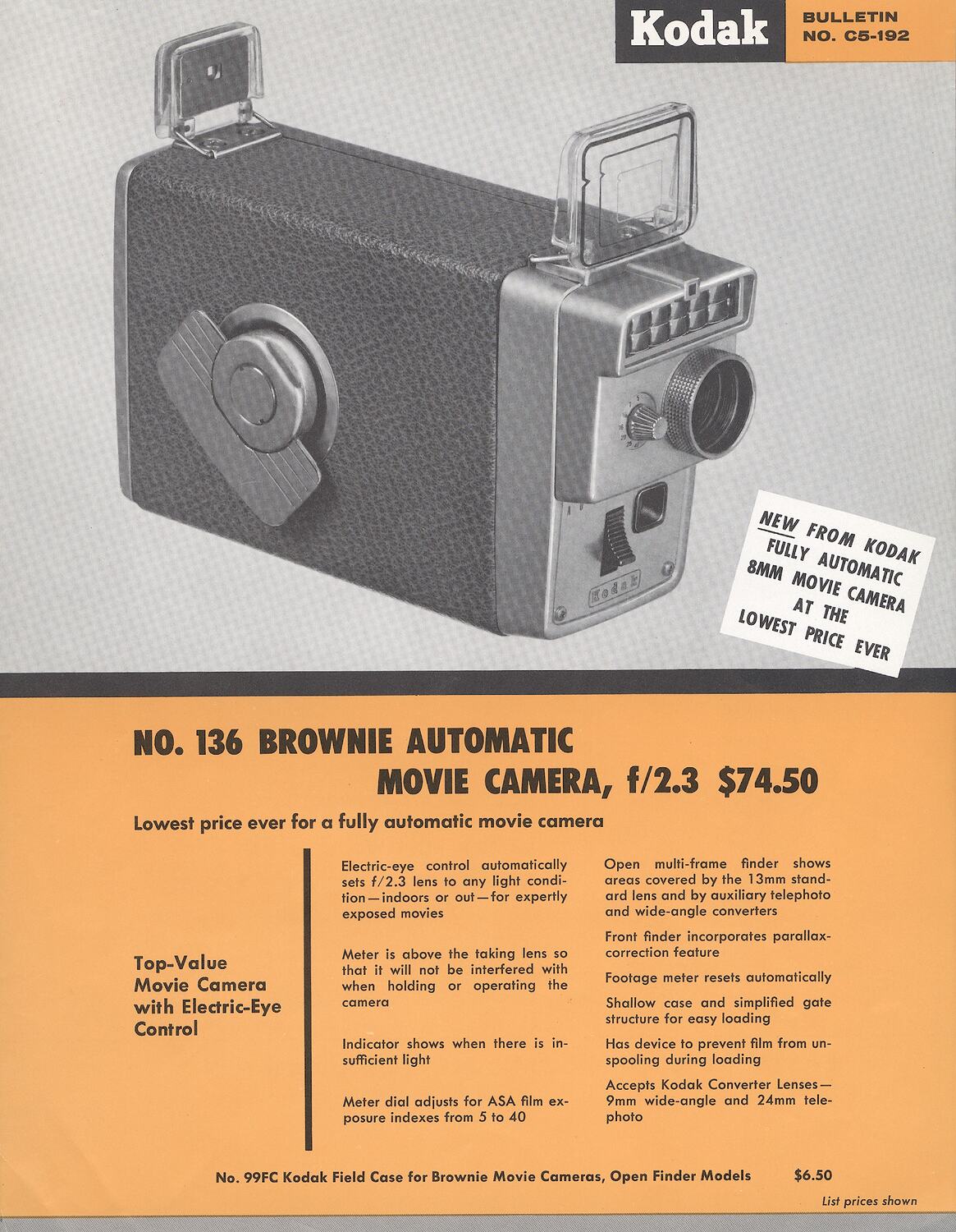 kodak brownie automatic movie camera f 2.3