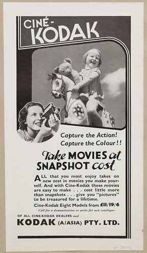 Leaflet - 'Cine-Kodak, Take Movies at Snapshot Cost'