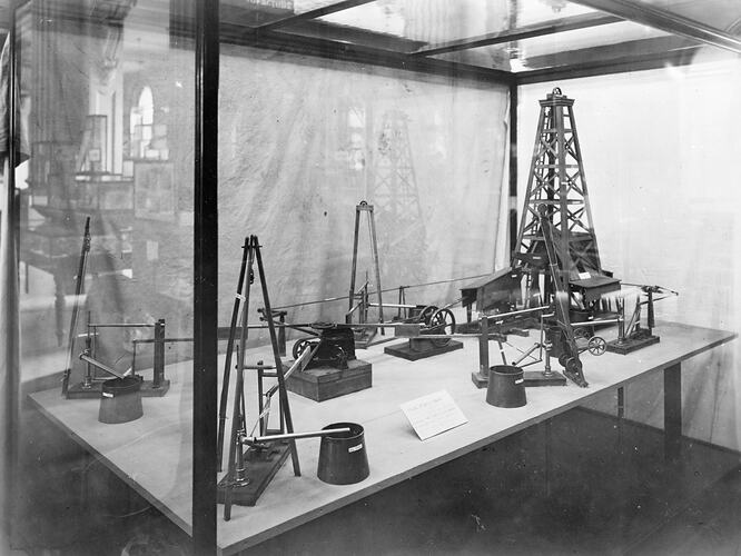 Oil farm model at the Industrial & Technological Museum (Science Museum), Melbourne, 1925
