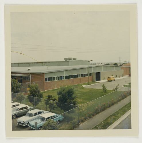 Slide 259, 'Extra Prints of Coburg Lecture', Exterior of Building 20, Kodak Factory, Coburg, circa 1960s