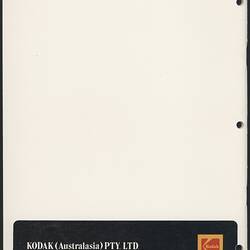 Rear cover page with text and Kodak logo.