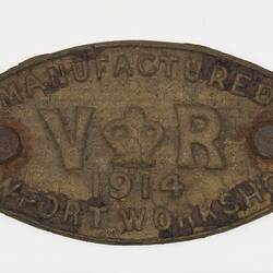 Rollingstock Builders Plate - Victorian Railways, Newport Workshops, 1914