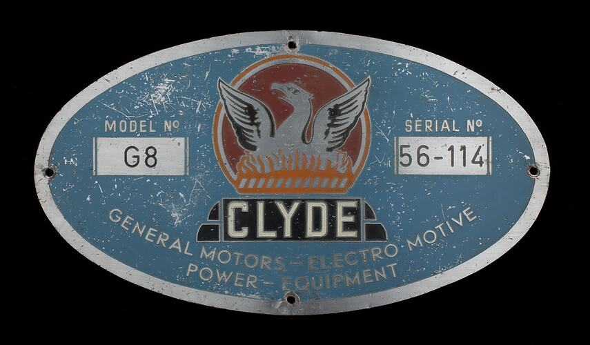 Locomotive Builders Plate - Clyde Engineering Co. Ltd., Granville Works, New South Wales, 1956