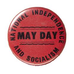 Badge - May Day, National Independence and Socialism, Australia, 1970-1983