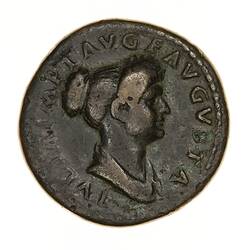 Coin - Dupondius, Emperor Titus for Julia Titi, Ancient Roman Empire, 79-81 AD - Obverse