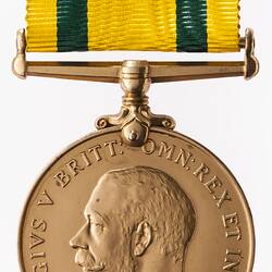 Medal - Territorial Force War Medal 1914-1919, Specimen, Great Britain, 1919 - Obverse