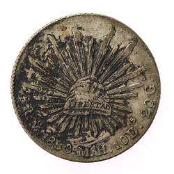 Coin - 8 Reales, Mexico, 1880, Recovered 1914 - Reverse
