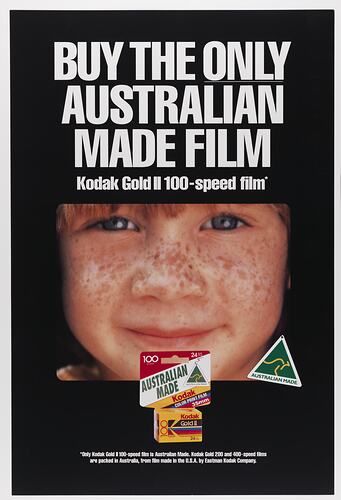Poster - Kodak Australasia Pty Ltd, 'Buy The Only Australian Made Film' Kodak Gold II, 1992-1995