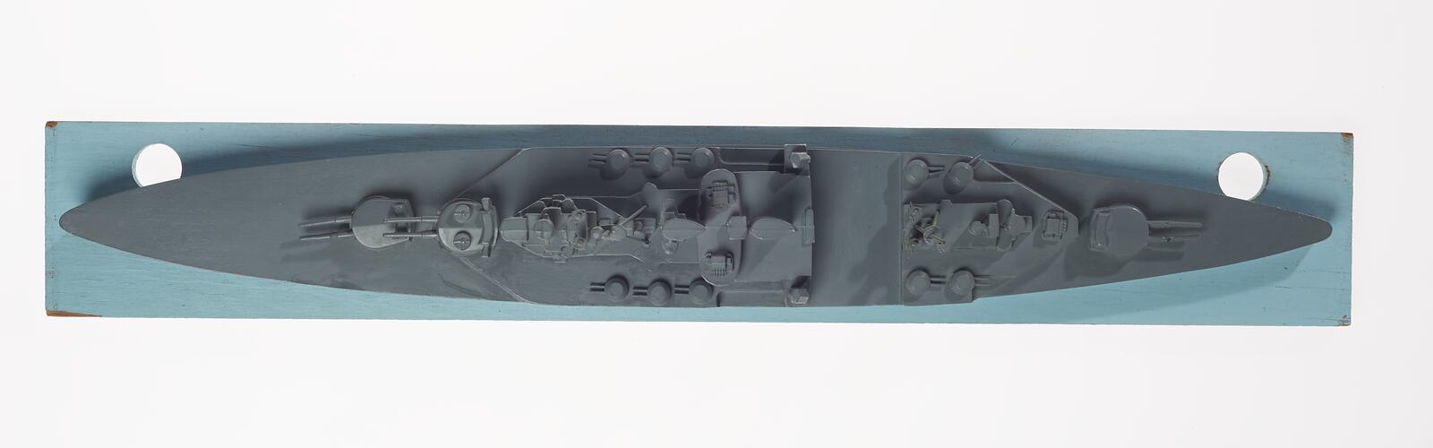 Grey model ship.