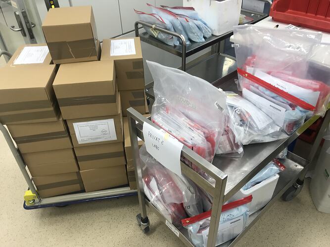 Digital Image - Deliveries from Referring Pathology Labs, Doherty Institute, Parkville, 2020