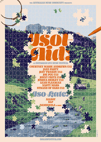 Isol-Aid Online Music Festival, Edition 9, Designed by Sebastian White, 16-17 May 2020