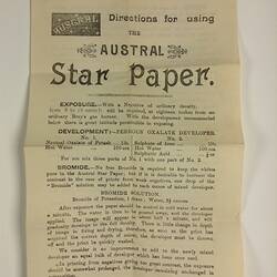 HT 55131, Photographic Paper - Baker & Rouse Pty Ltd. 'Austral Star Paper', circa 1890s (PHOTOGRAPHY)