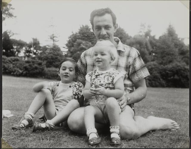 Ernest Martin Haurwitz With His Children Ede & Steven Horton, Cotter Dam, Canberra, 1959