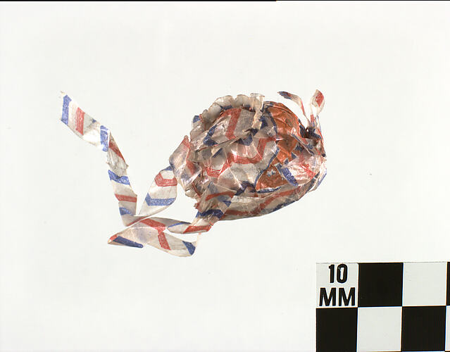 Bonnet made of mint wrappers.