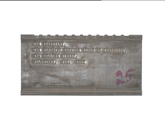Address Plate - Merchant Service Guild of Australia