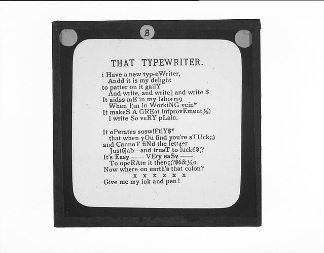 Glass Negative - That Typewriter