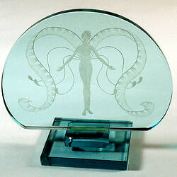 Trophy - Lyrebird Awards, Fashion Industries of Australia, Glass, Prue Acton, 1971