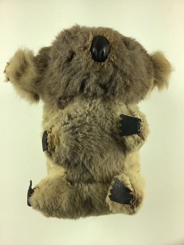 Fluffy grey toy koala.
