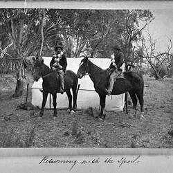 Photograph - 'Returning with the Spoils', Emu Egg Collecting, by A.J. Campbell, Riverina, New South Wales or Victoria, Jun 1895