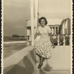 Digital Image - Adeline Del Vecchio Outside Her Family Home, Alexandria, Egypt, circa 1950