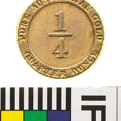 Coin Replica - 1/4 Ounce, Gilt Cast, Kangaroo Office, Melbourne, Victoria, Australia, 1853