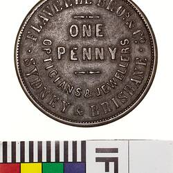 Token - 1 Penny, Flavelle Bros, Opticians & Jewellers, Sydney, New South Wales, Australia