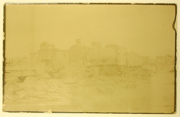 Captured railway locomotives in Samarra.