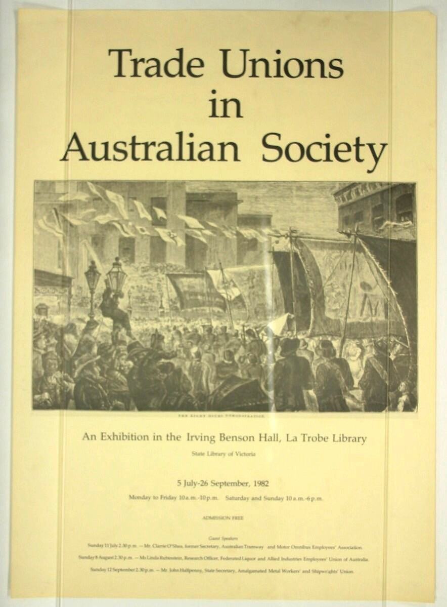 Poster Trade Unions in Australian Society Exhibition, 1982