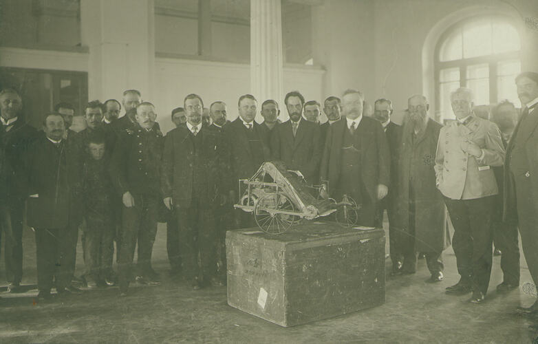 Photograph - Hugh V.McKay Demonstrating Sunshine Harvester Model in Russia, 1912