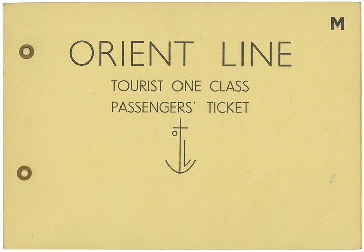 Passenger ticket for the Orient line.